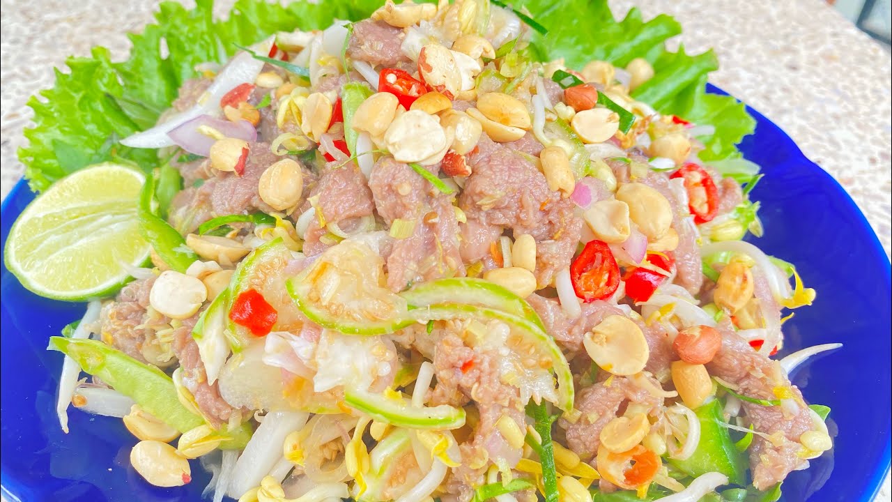 Salad Beef with Lemon Juice || តិចនិចភ្លាសាច់គោឲ្យមានរសជាតិឆ្ងាញ់និងក្លិនឈ្ងុយ