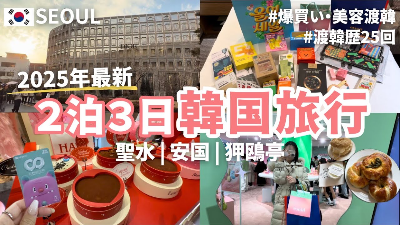 【🇰🇷韓国旅行】2泊3日ソウル女子旅モデルコース✈️ 渡韓25回OLおすすめスポット | 聖水・安国・狎鴎亭 | 美容皮膚科で肌管理💆‍♀️