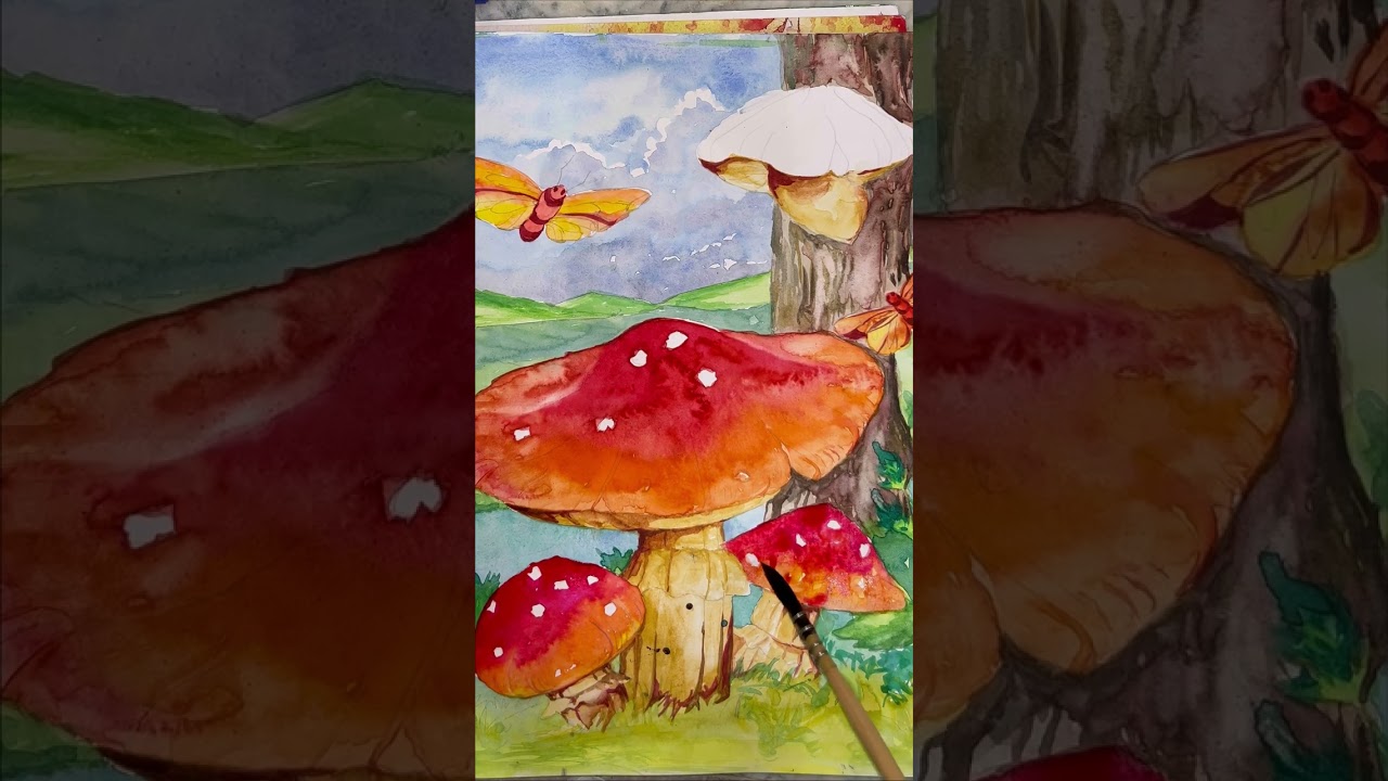 Refreshment | Mushroom watercolour | Anamika Majumder | 2026