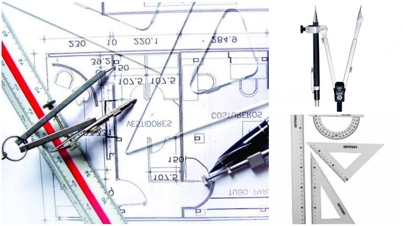 Desenho tecnico mecanico, como utilizar o compasso e esquadros, aula n°2