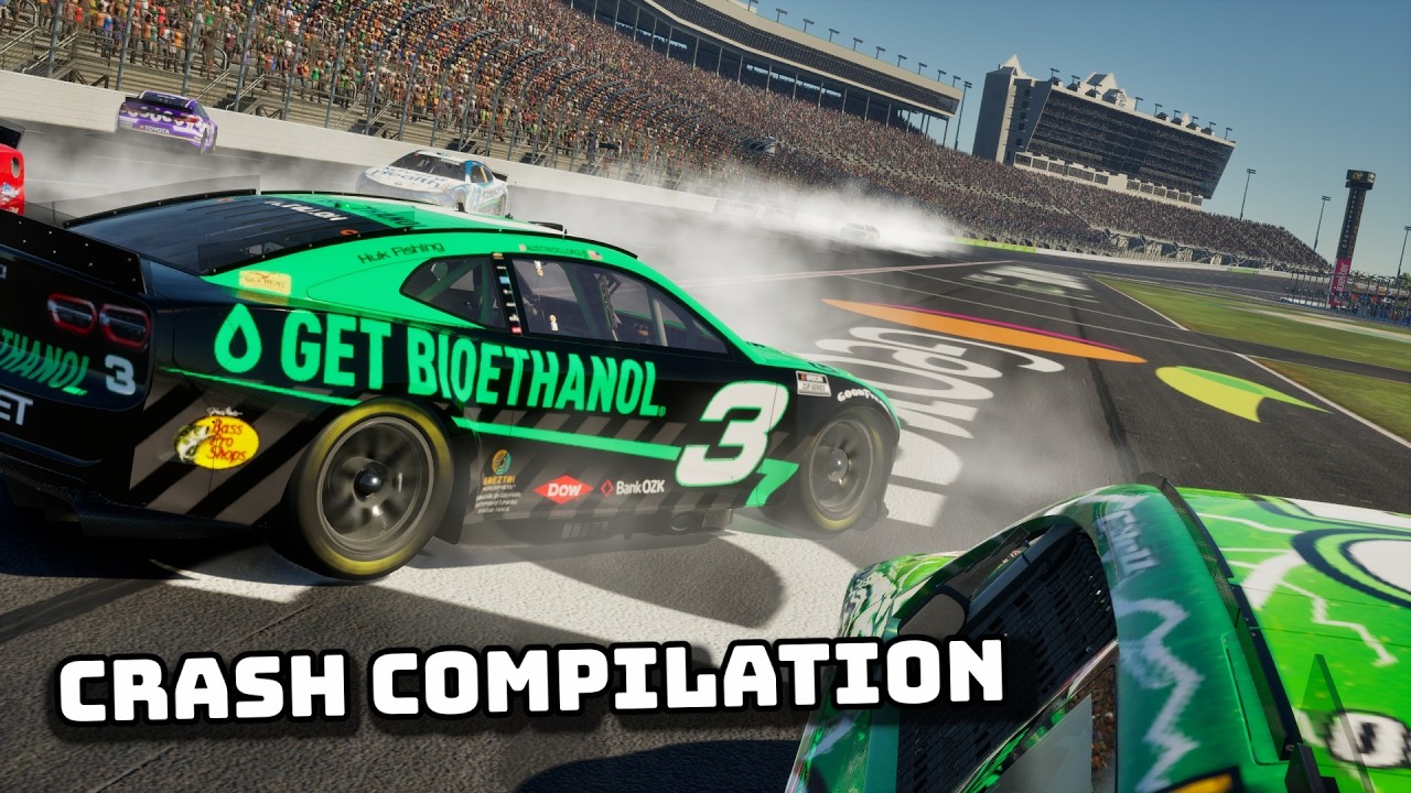 NASCAR 25 Realistic Crash Compilation 18