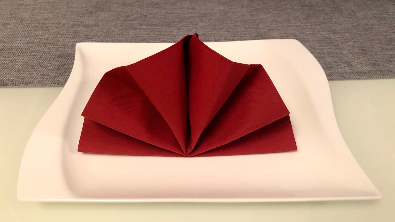 Servietten falten  F&auml;cher - einfache Art Servietten zu falten - DIY Tischdeko