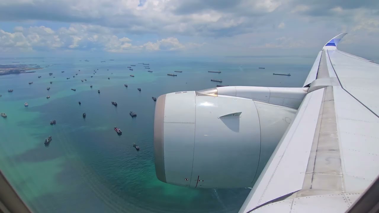 China Airlines A350 Final Approach & Landing at Singapore Changi