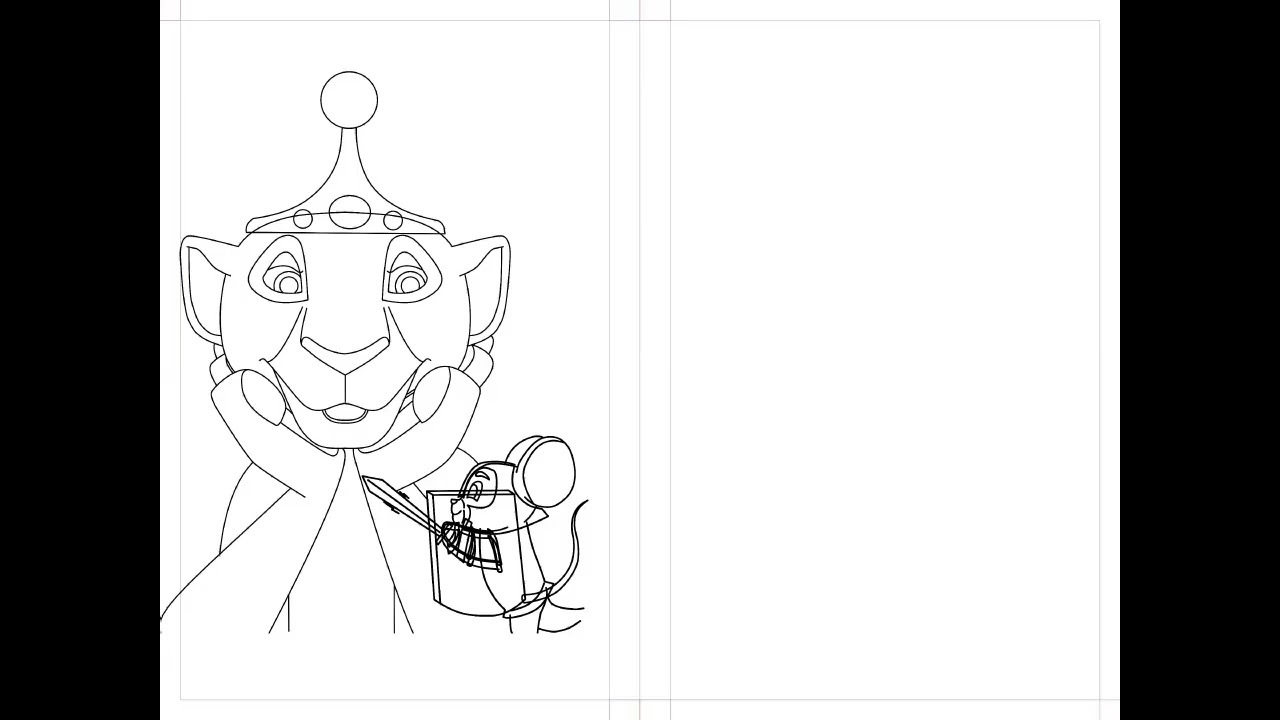 2-22-2026 1-2 | Converting 'The Loyal Mouse' into a Coloring Page | Krita Speedpaint