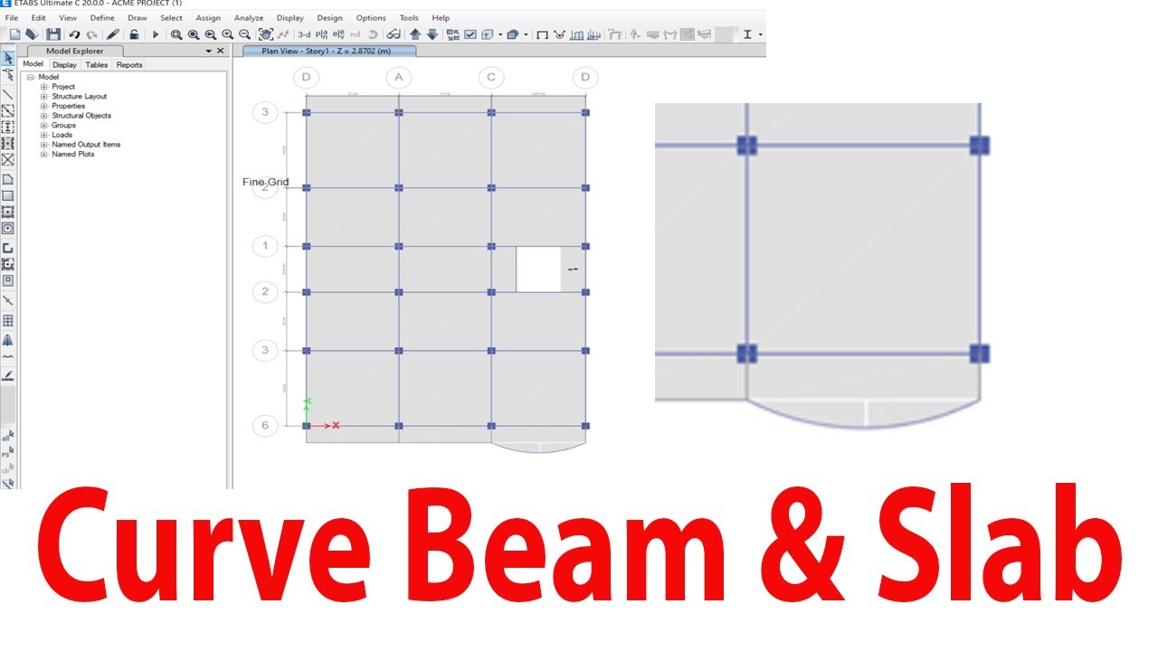 Draw Curve Beam/Slab/Balcony In Etabs