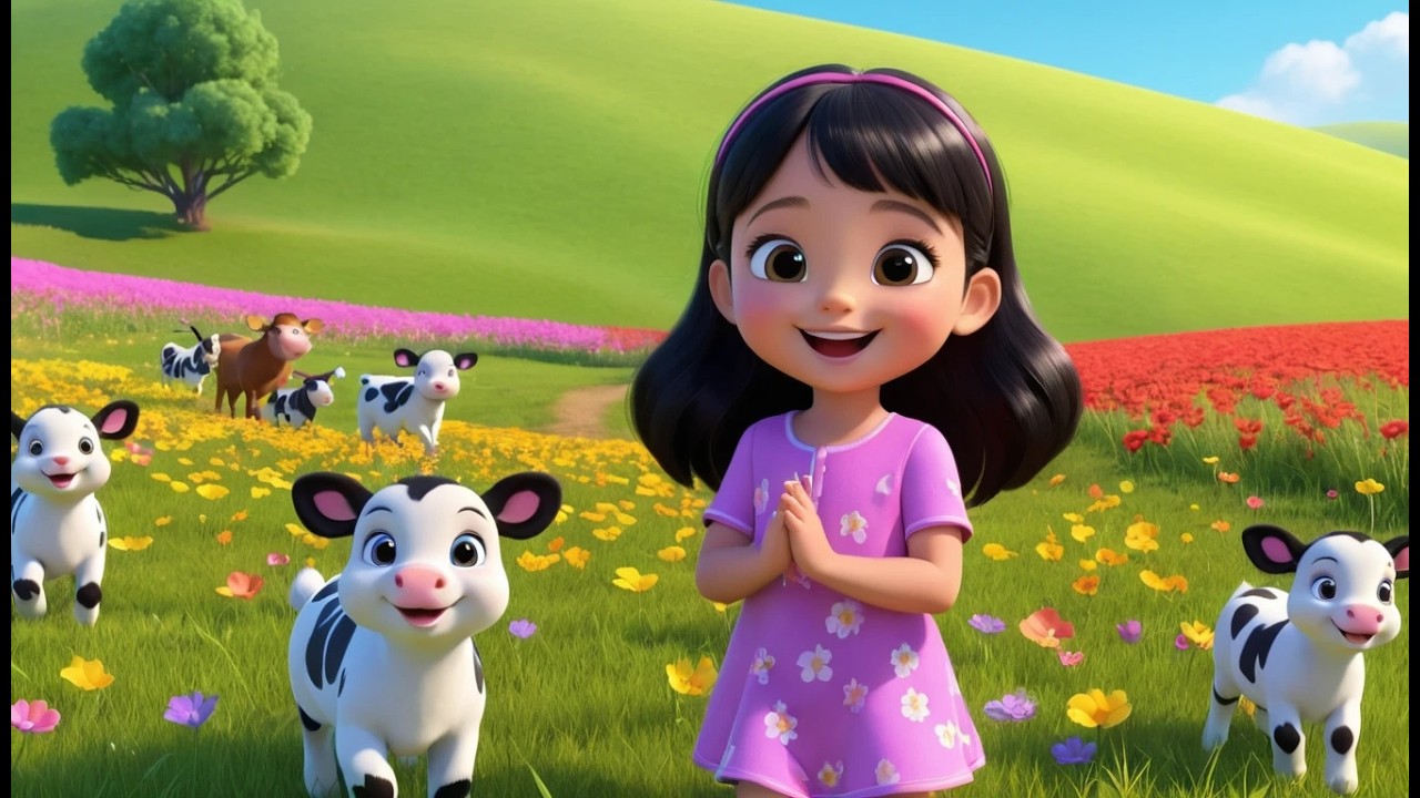 Six Little Sheep 🐑 Meadow Run Race 🌼 | Fun Farm Counting Song for Kids | Playful Nursery Rhyme