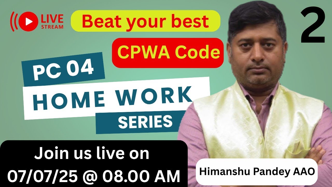 #02 Homework Test Series CPWA Code Ch. 1 & 2 |