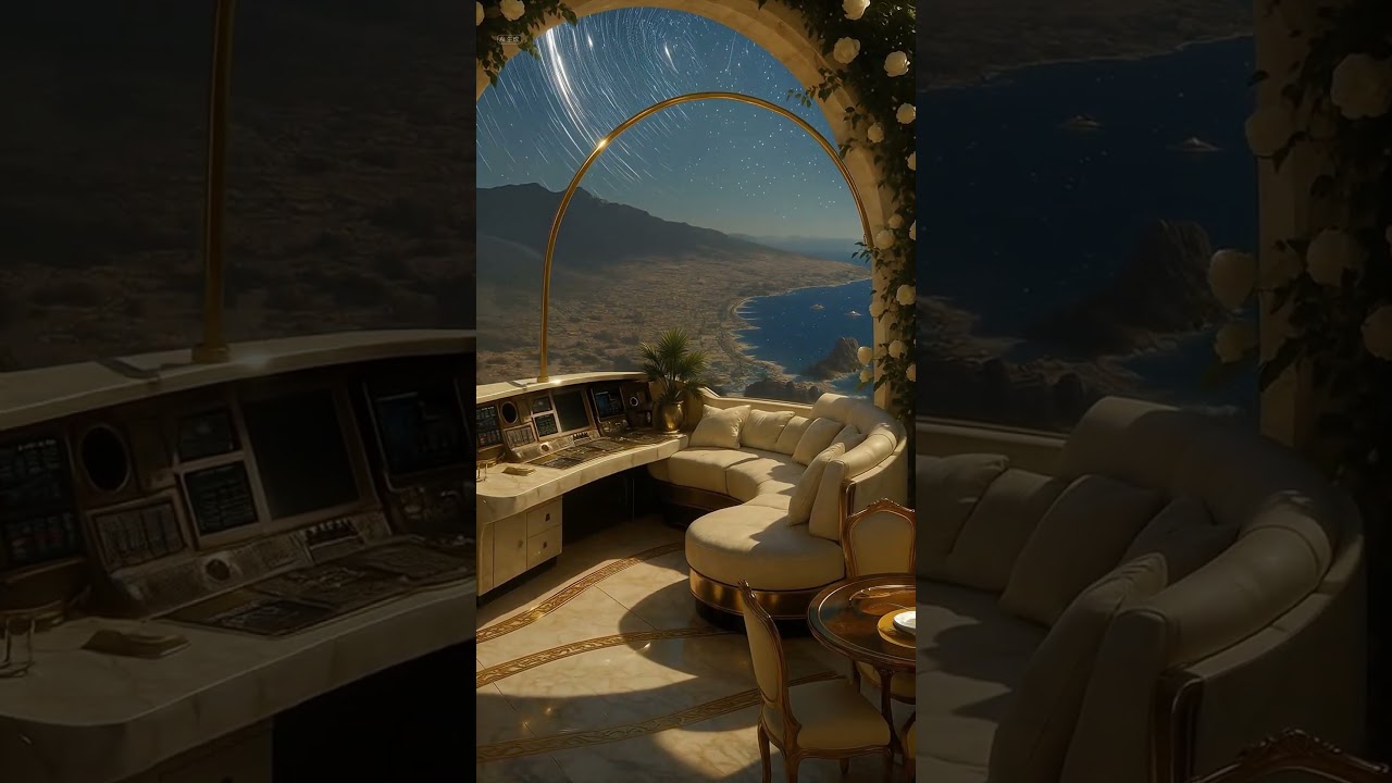 Cosmic Archway: A Futuristic Mediterranean Oasis#shorts