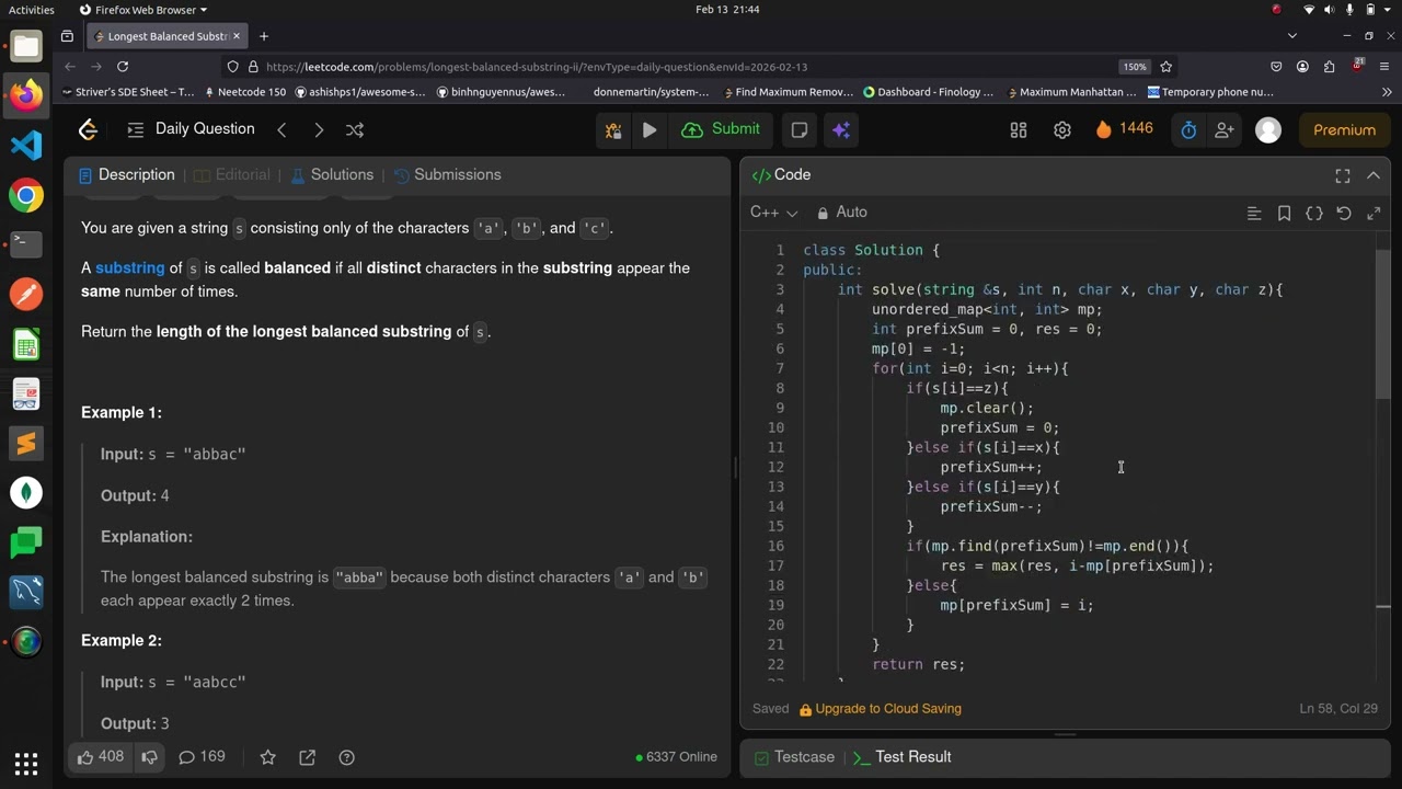 Leetcode 3714  Longest Balanced Substring II