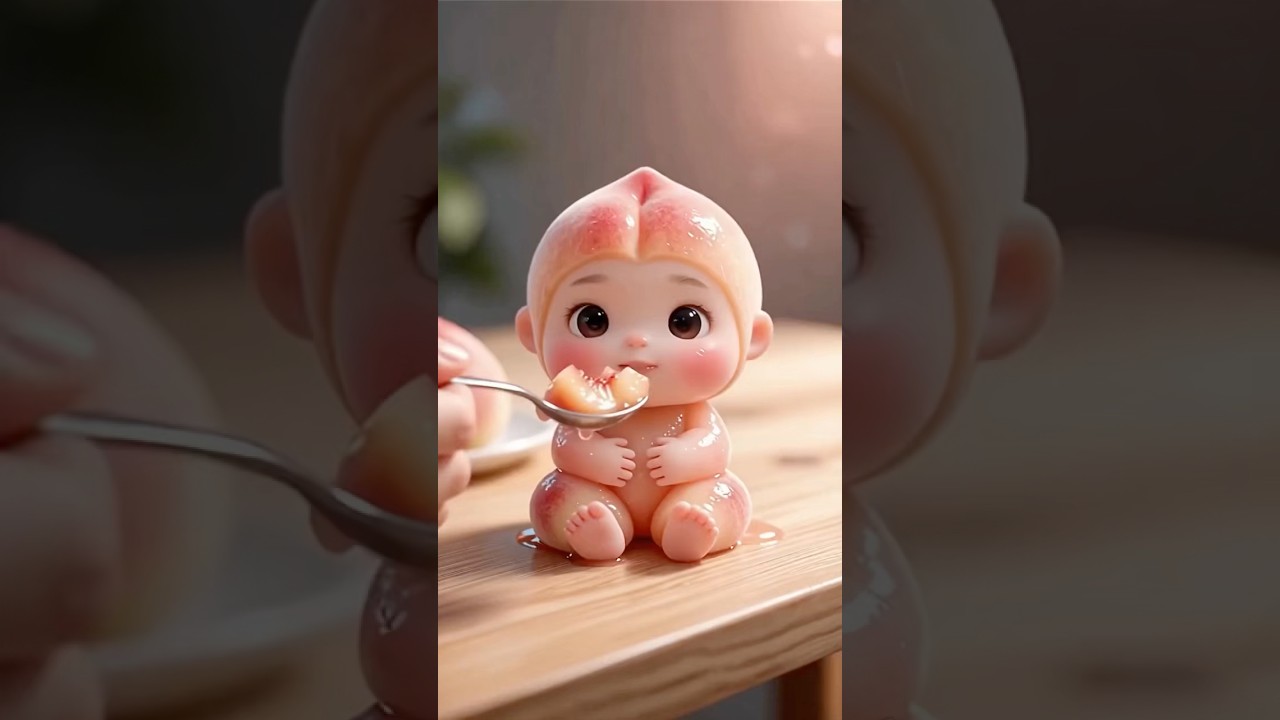 Cute Peach Baby ASMR | Satisfying Fruit Sounds 🍑