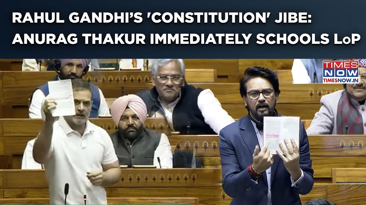 Rahul Gandhi Vs Anurag Thakur: Watch BJP MP School Congress, LoP Immediately Over Constitution Jibe
