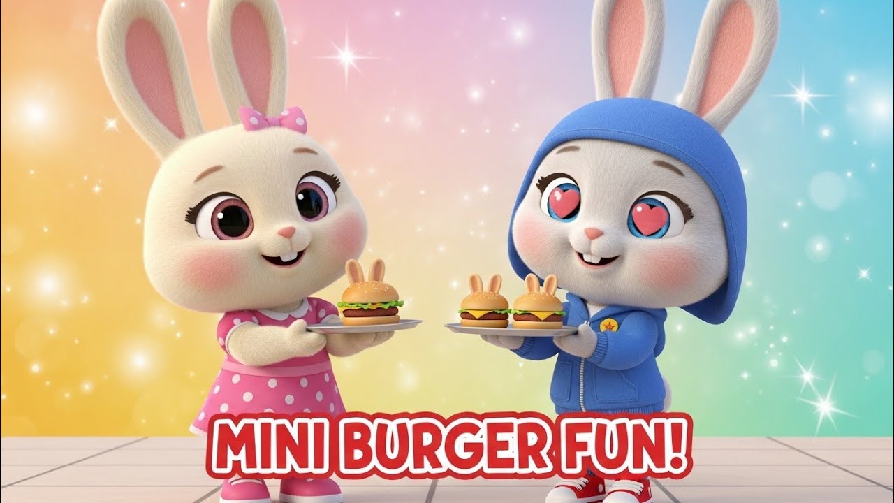 🍔🐰 YAY! Ruby & Rosie Eat Mini Burgers!/Rabbit kids tv 