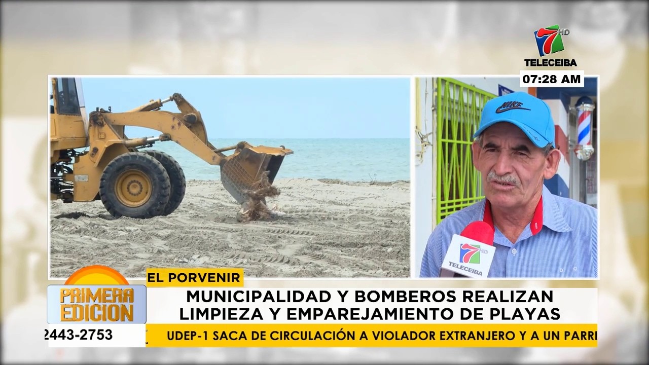 Municipalidad y Bomberos de El Porvenir realizan limpieza y emparejamiento de playas