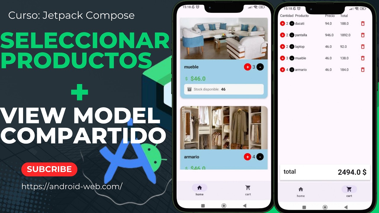 09_Cómo seleccionar productos +ViewModel Compartido : Jetpack Compose