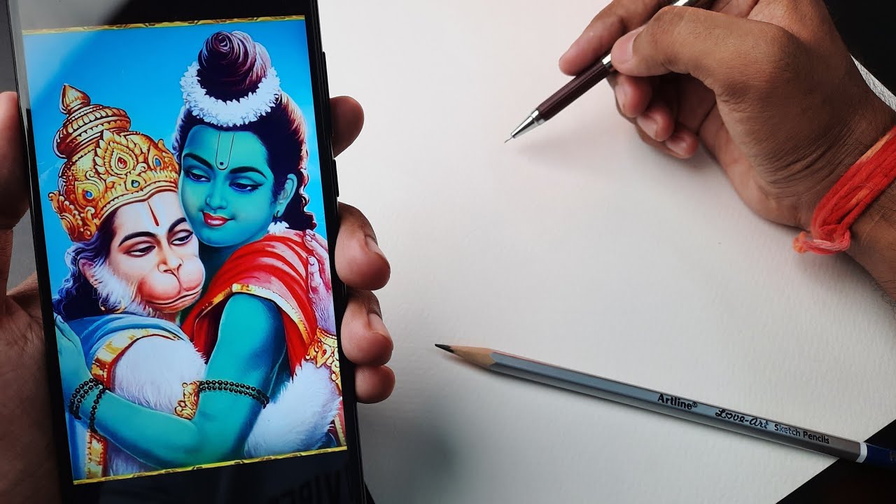 Ram Navami Drawing,  Hanuman with Shree Ram Drawing,  Part - 1