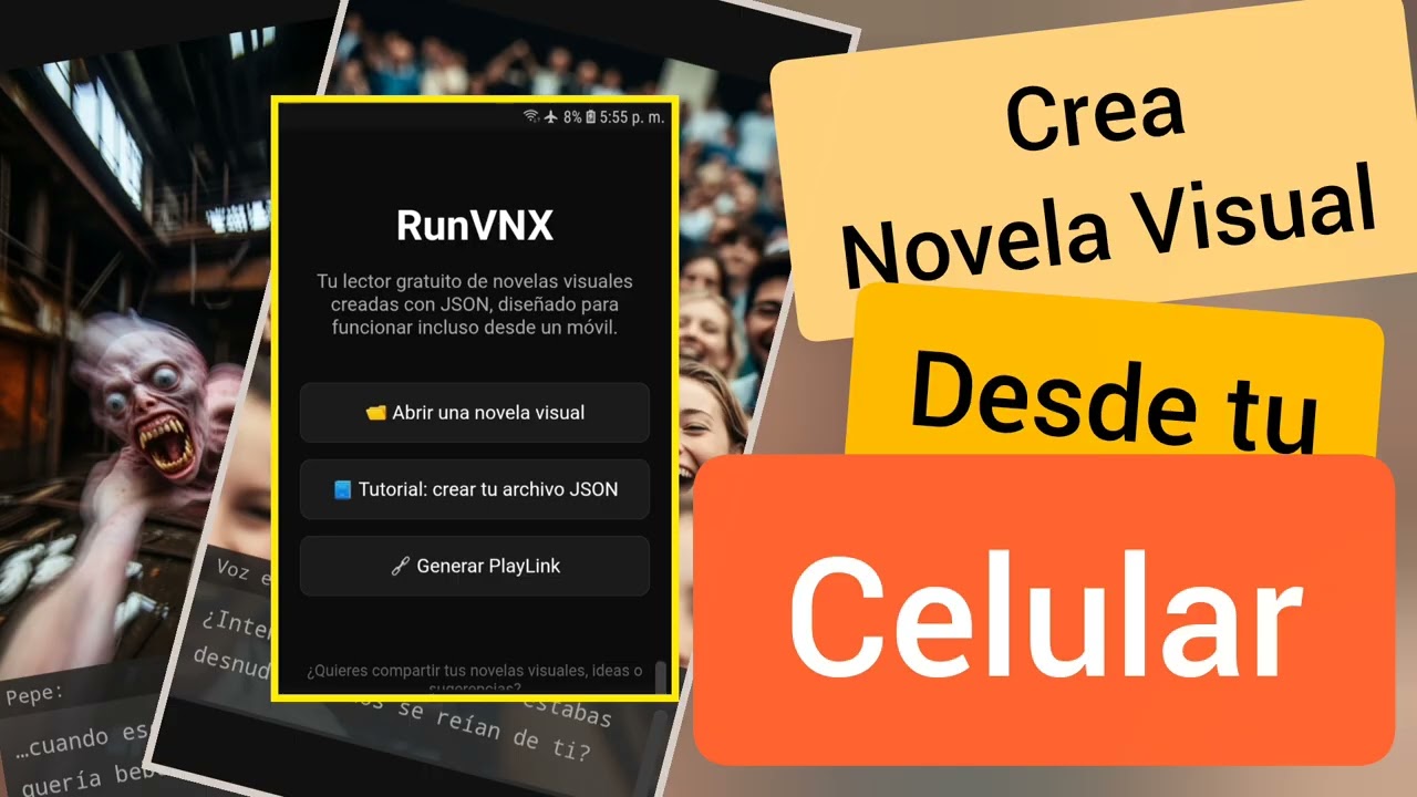 Crear novela visual desde el celular | gratis, sin apps, RunVNX