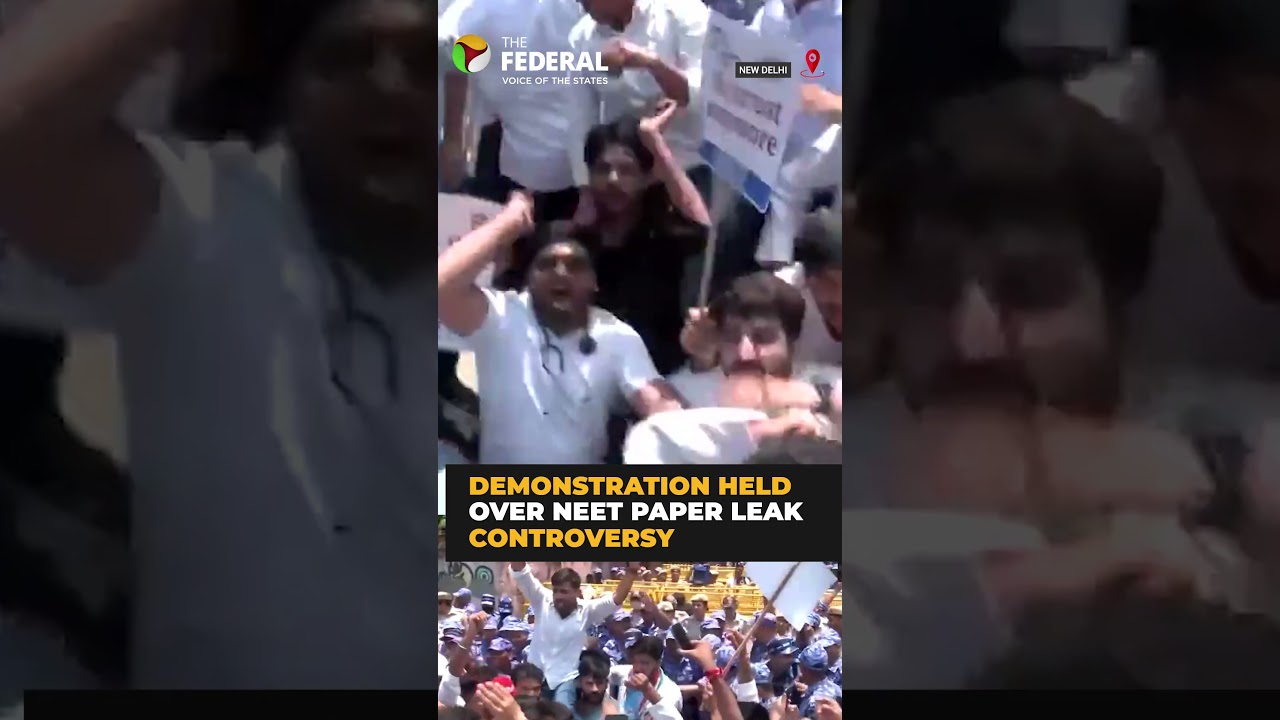 NSUI protests outside NTA over NEET paper leak | #shorts