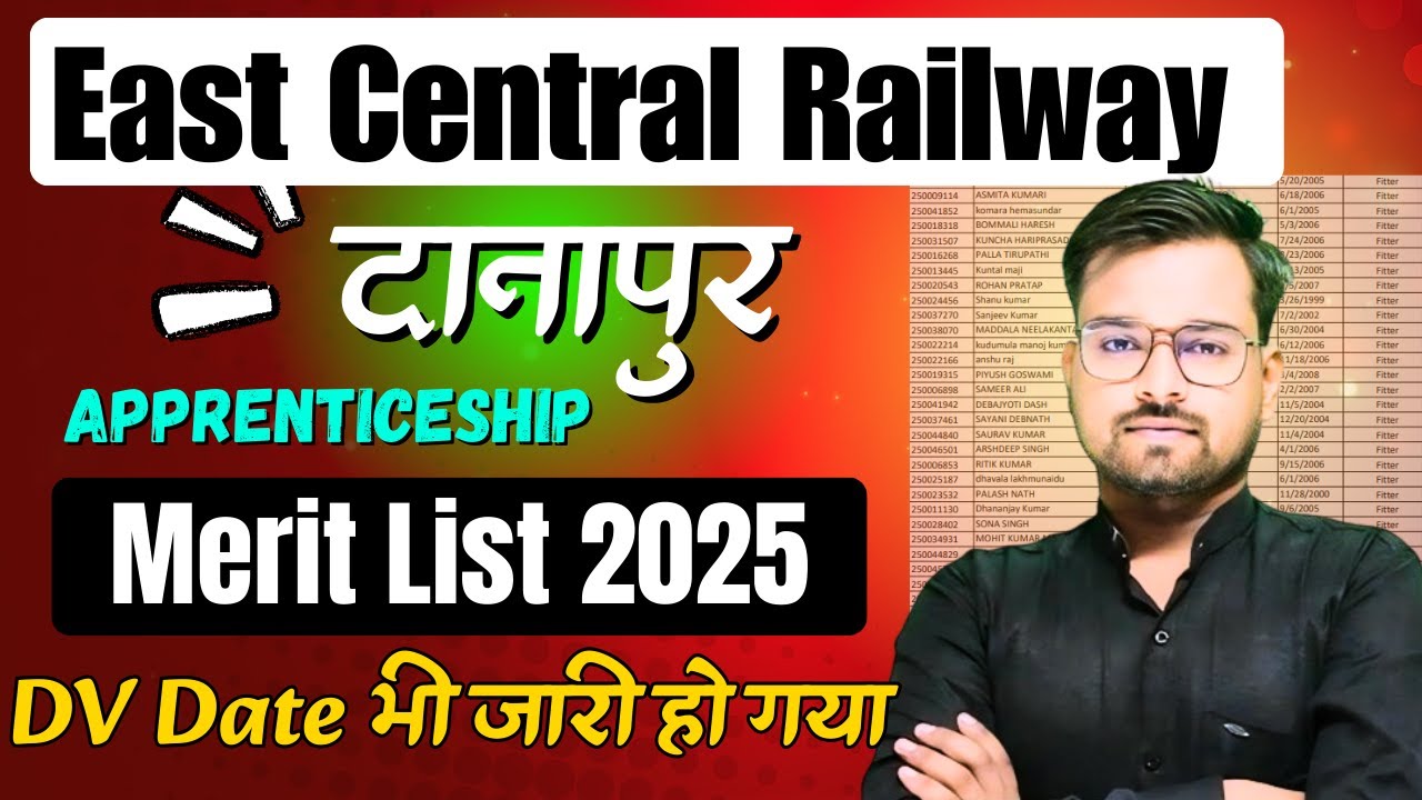 Danapur apprentice merit list out 2025|| east central railway danapur apprentice merit list 2025||