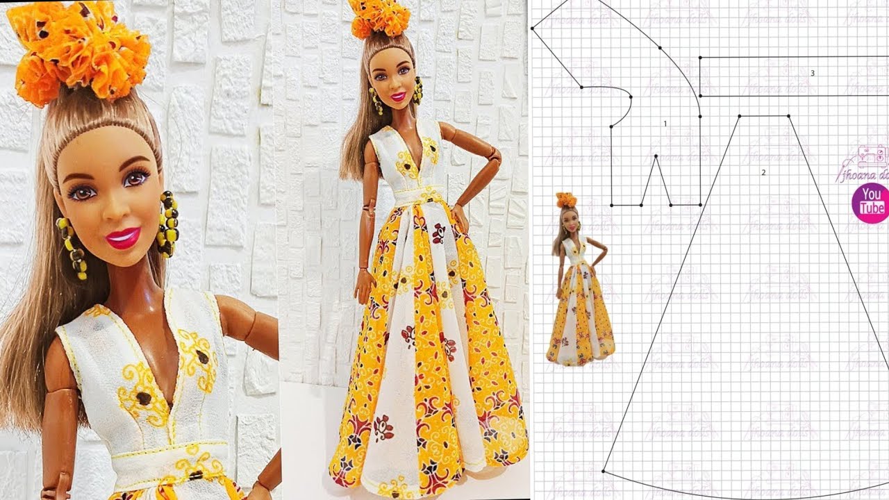 11 vestido largo para Barbie (patrones en la descripción)