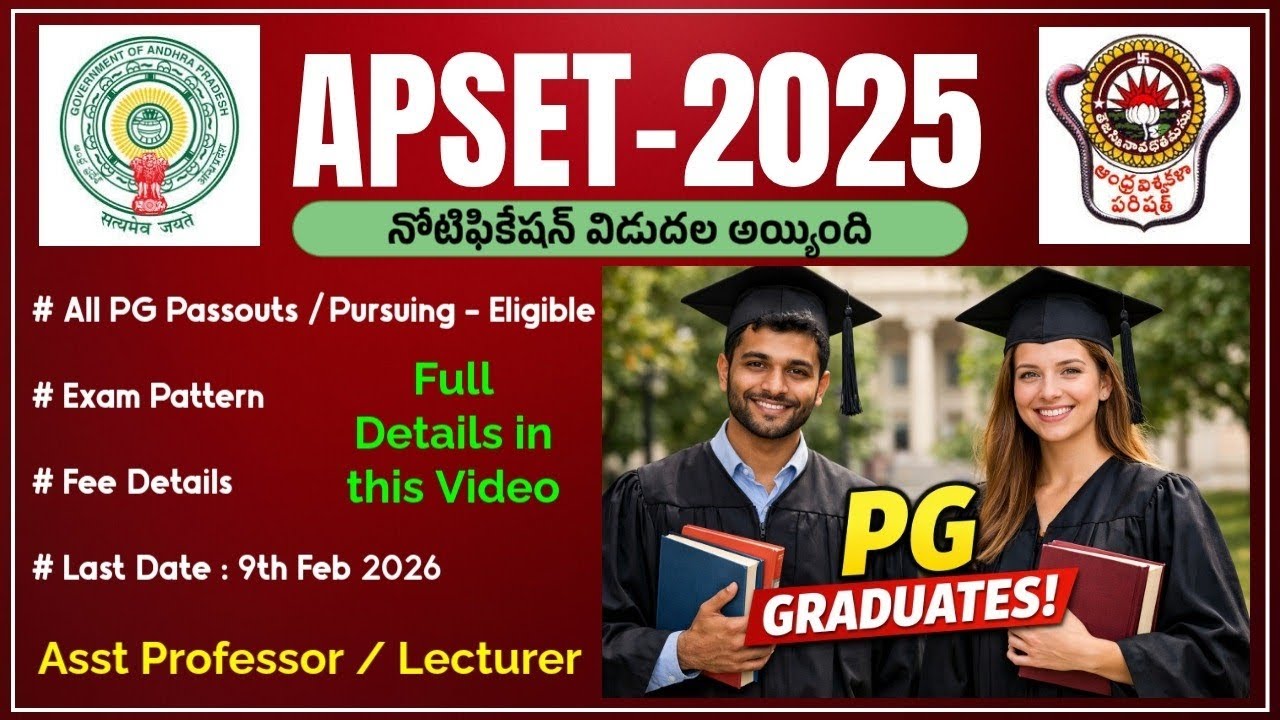 APSET 2025 Notification Released – Apply from Jan 9 | Important Dates & Eligibility l Info With Roy