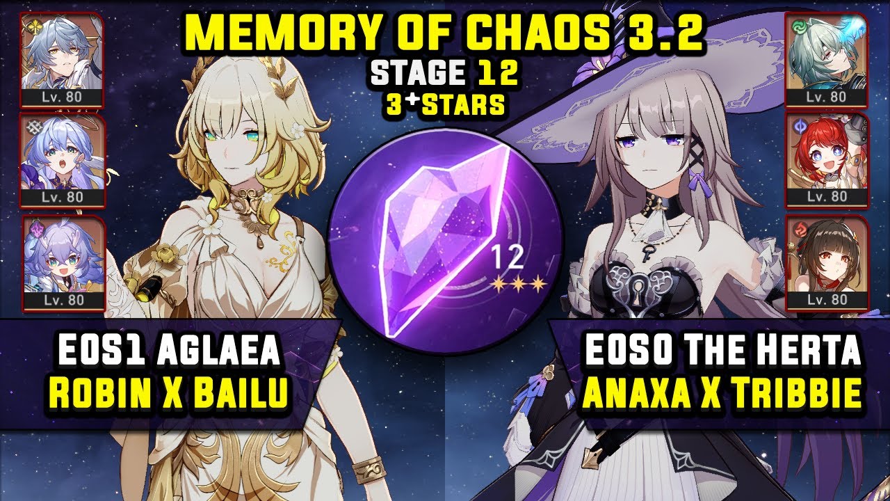 E0 Aglaea Carry & E0 The Herta Carry W/ Anaxa (3 Stars) Memory Of Chaos 12 Honkai Star Rail 3.2