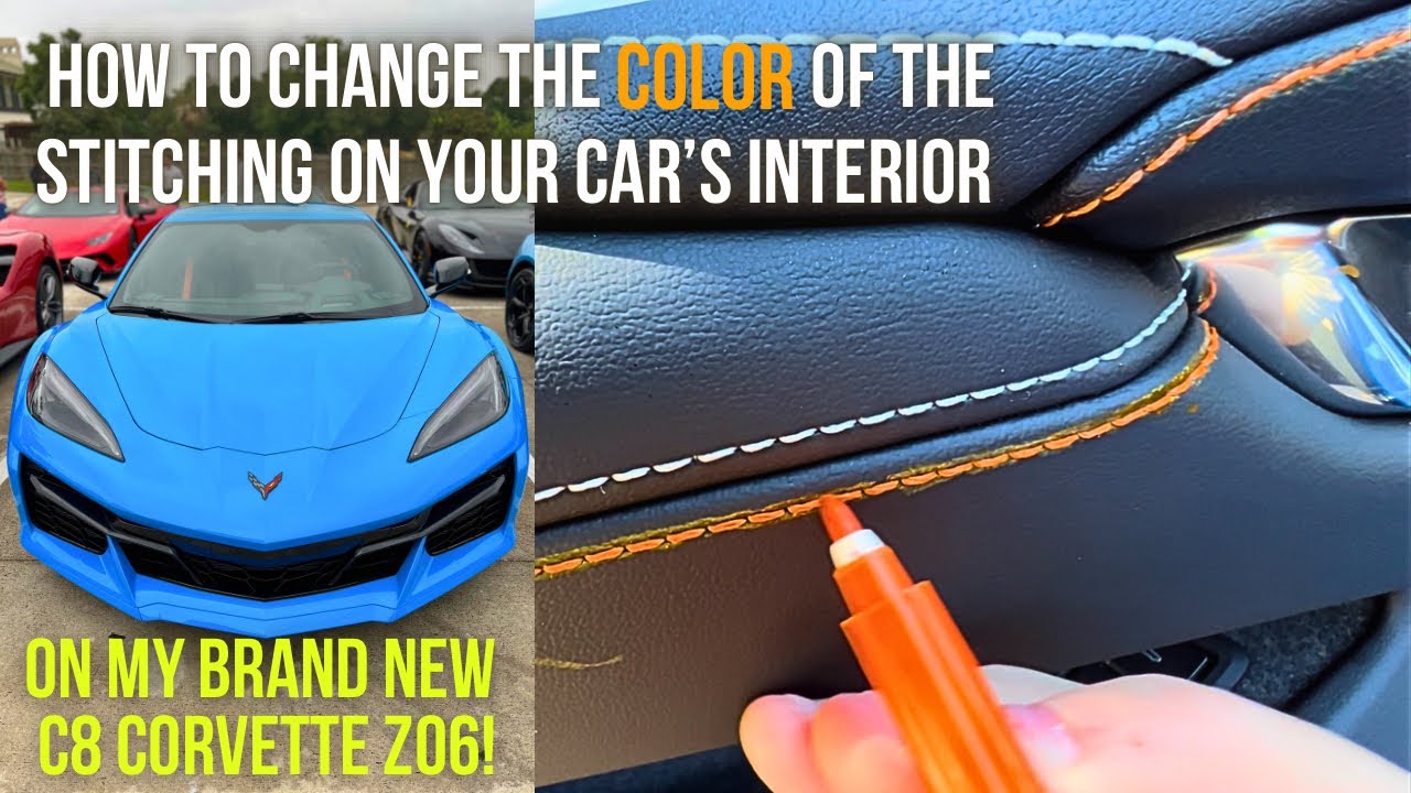 How to change the color of the SEAT STITCHING on my C8 Corvette Z06!  |  Dyeing the threads