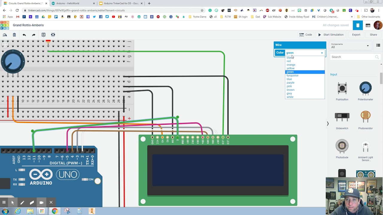 LCD Screen Arduino on TinkerCad Tutorial