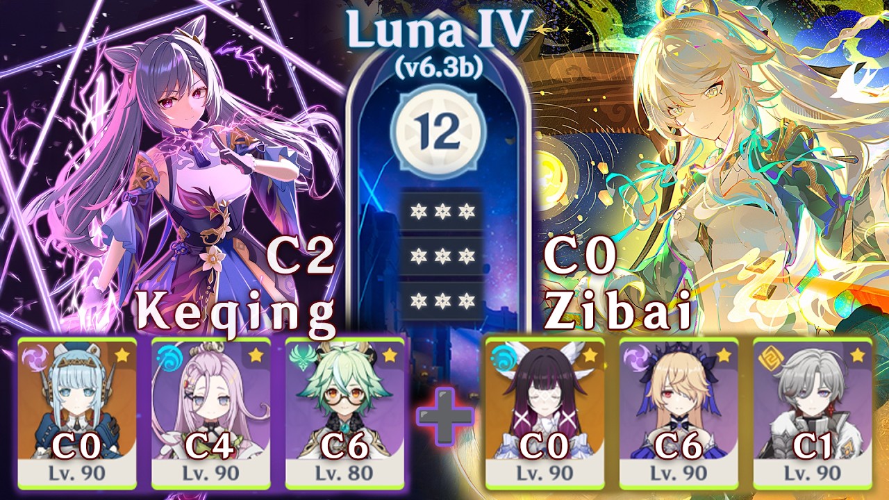🌙 Lunar-Charged Keqing build 🆚 Abyss Floor 12 | Builds ➕ Gameplay