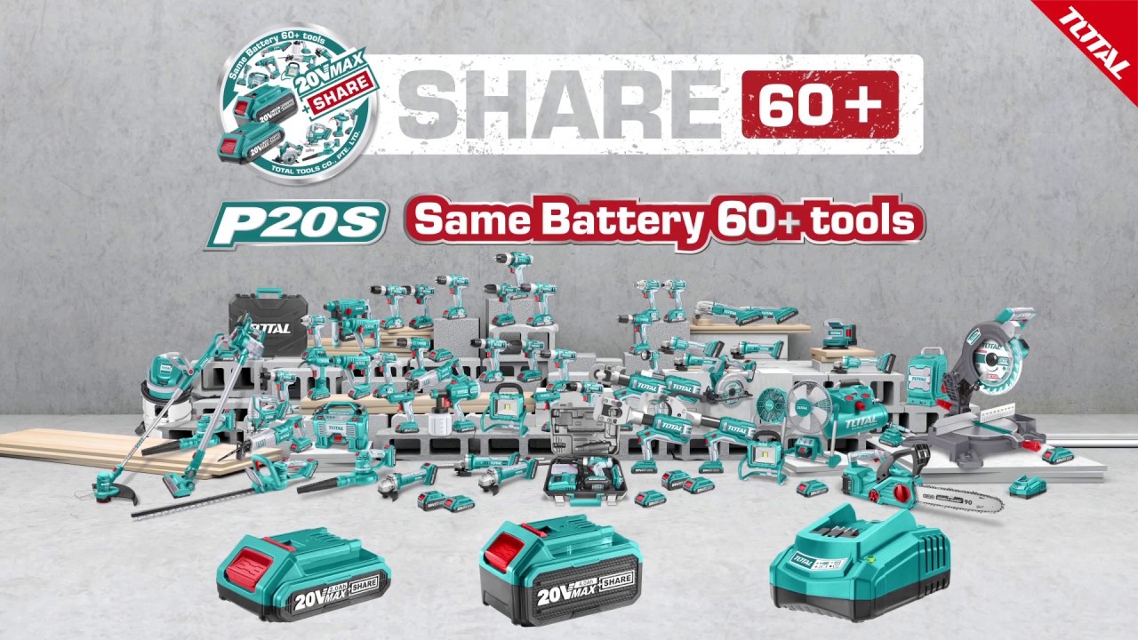 20V - Aceeasi baterie pentru peste 60 de scule electrice