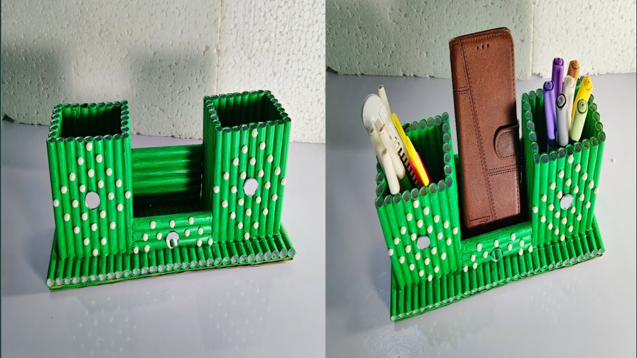 How to make paper pen holder | DIY - Making Pen Holder with waste Paper | Pen Holder Organizer