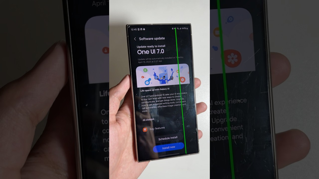 One UI 7 вызывает зелёные линии? Внимание, S22/S23!
