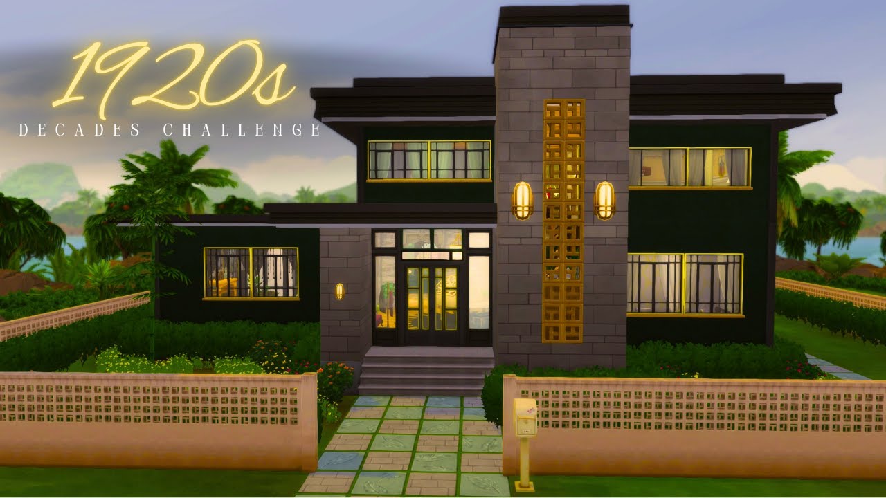 I built a 1920s ART DECO for a CRIMINAL in the Decades Challenge || Sims 4 Speed Builds