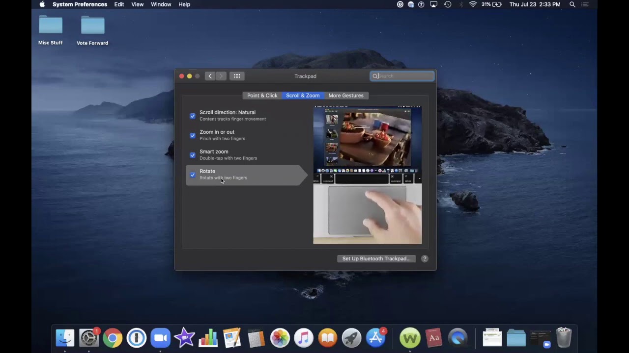 MacOS Catalina: Trackpad Gestures