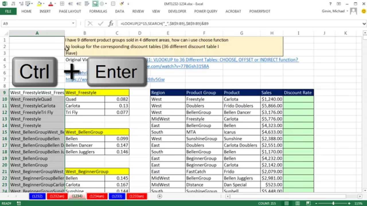 Excel Magic Trick 1234: VLOOKUP to 36 Different Tables: Helper Column w LOOKUP & Expandable Range