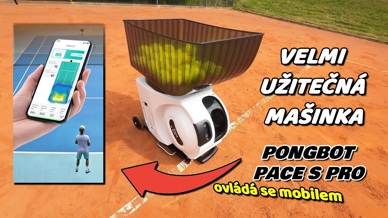 Pongbot Pace S Pro - Nejlepší nahrávací stroj s AI pro vášnivé tenisty #pongbot #tenis