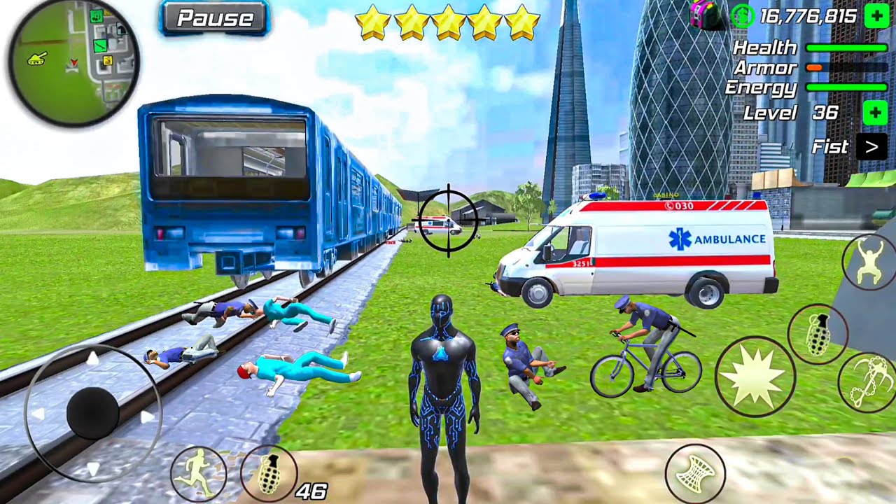 Black Hole Rope Hero Vice Vegas - Ambulance Truck at Train Station #2 - Android Gameplay