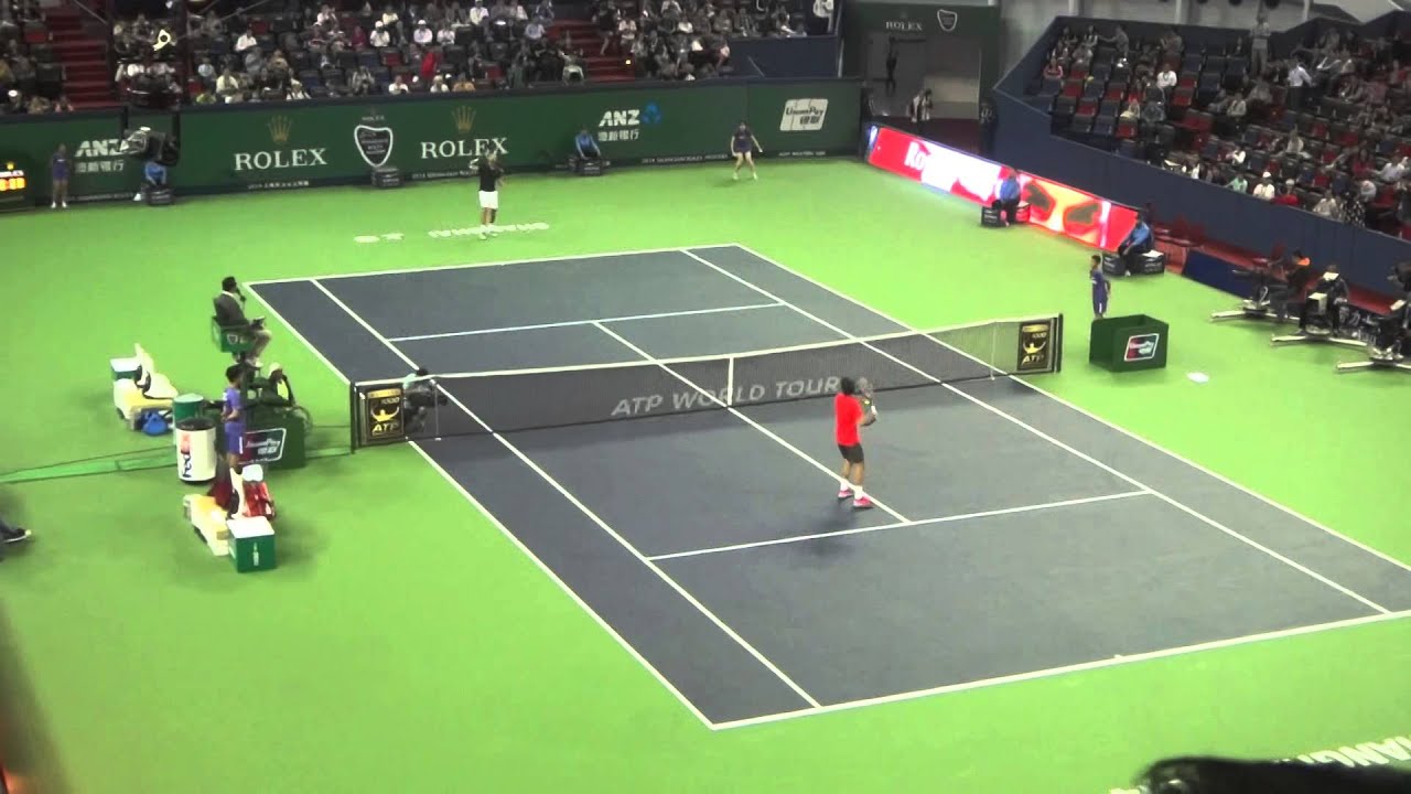 federer practice before match - QF shanghai master 2014