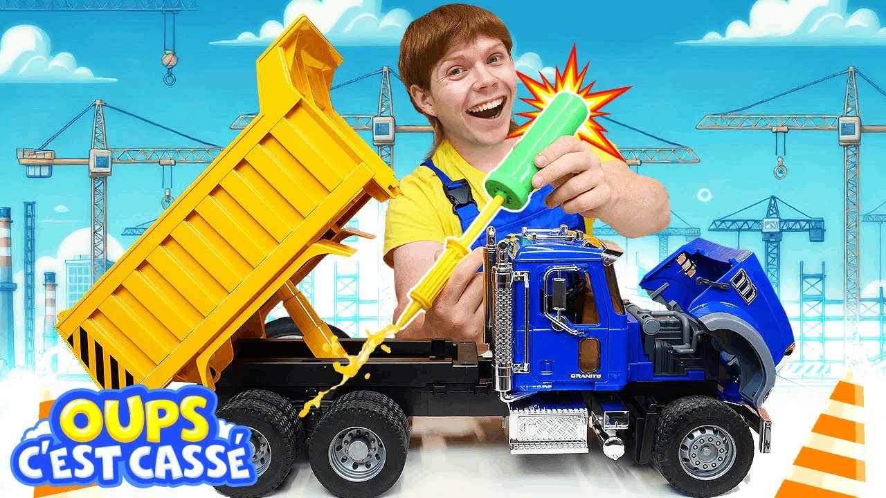 Le gros camion a besoin d’aide pour repartir… 😔 Jeux de réparation pour enfants