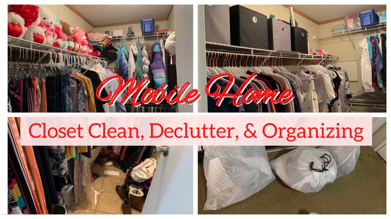 MOBILE HOME CLOSET DECLUTTER| Master Bedroom + Closet Clean, Declutter, & Organizing| Messy Cleaning