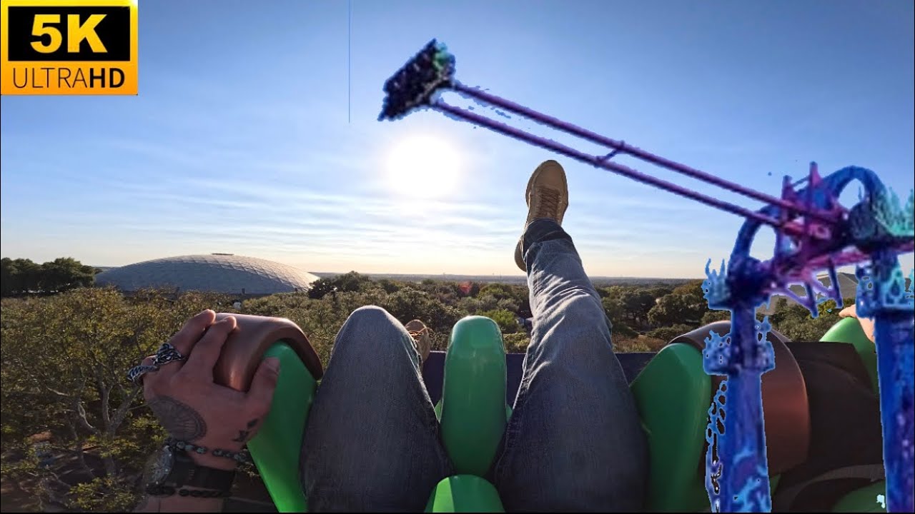 Tidal Surge POV 5K GIANT S&S SWING RIDE SeaWorld San Antonio, TX