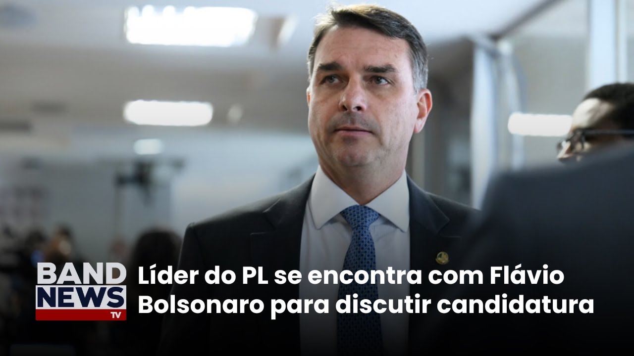 Flávio Bolsonaro e presidente do PL fazem reunião | BandNews TV