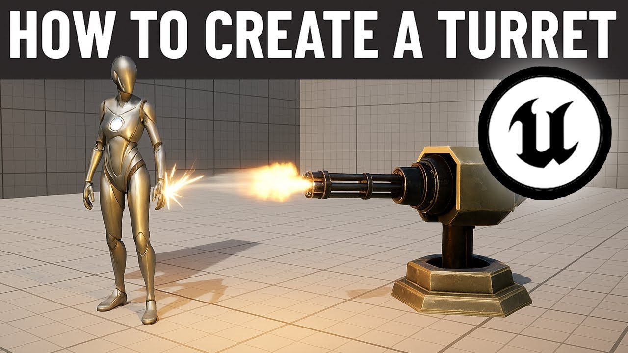 How to Make a TURRET in UE5 &ndash; Player Tracking, Bullet VFX & More!
