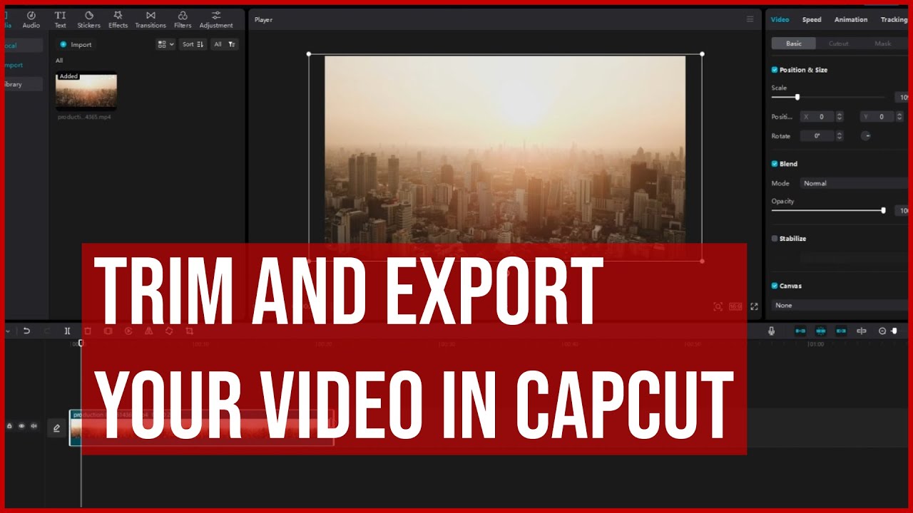 Trim and Export Your Video - CapCut PC DESKTOP for YouTube | Tutorial for Beginners | LESSON 1