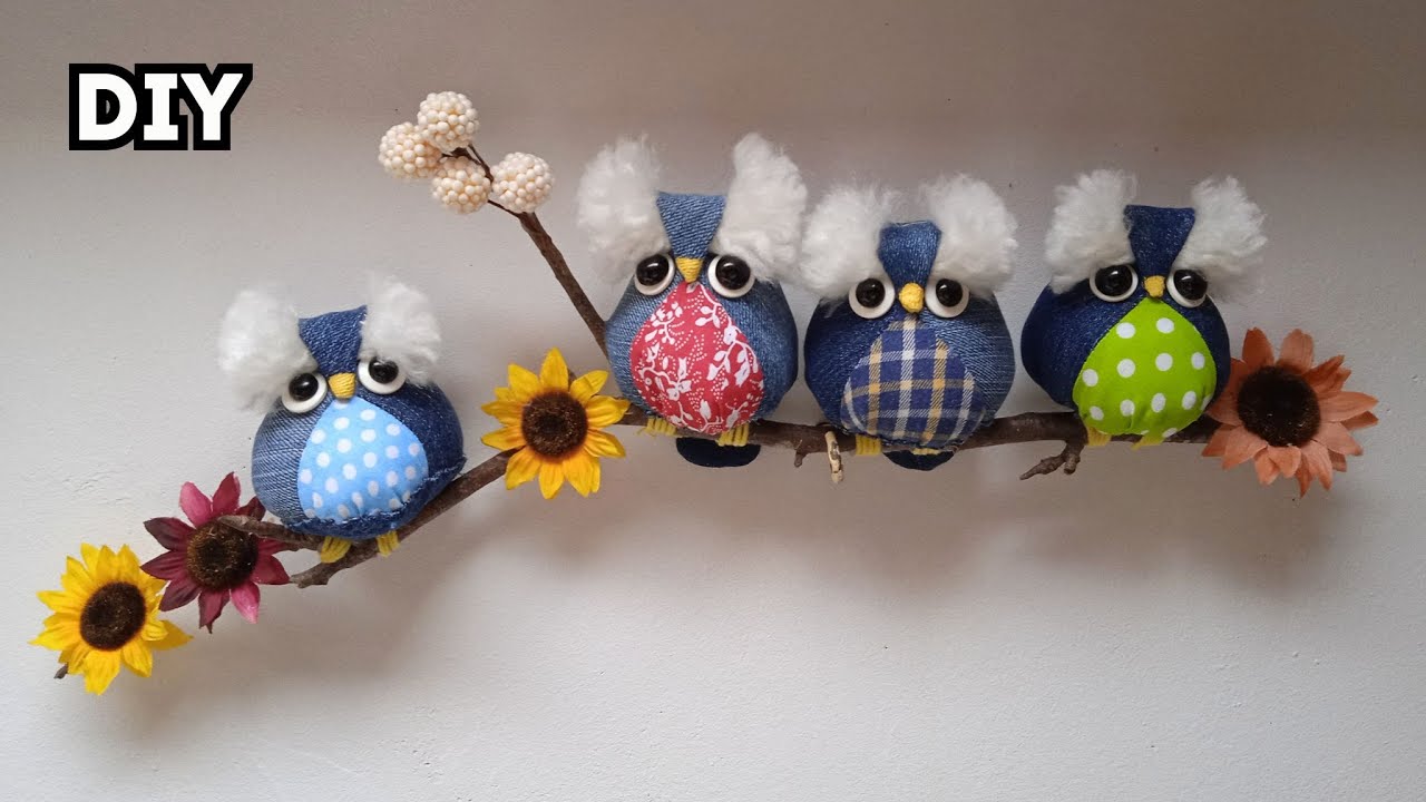 DIY FABRIC OWLS | Preciosos búhos de tela 🦉♻️
