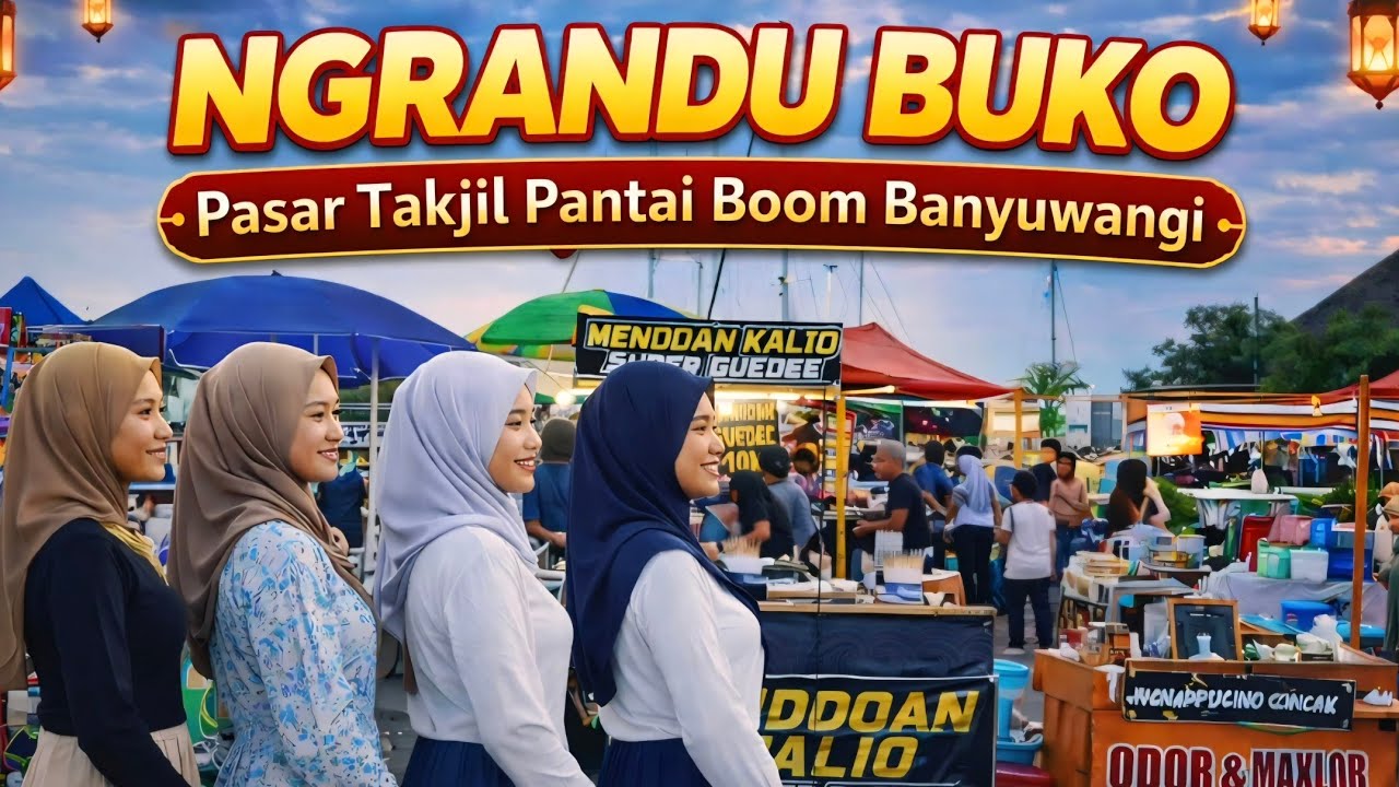 Ngrandu Buko di Pantai Boom Banyuwangi | Pasar Takjil UMKM Diserbu Warga Jelang Buka Puasa
