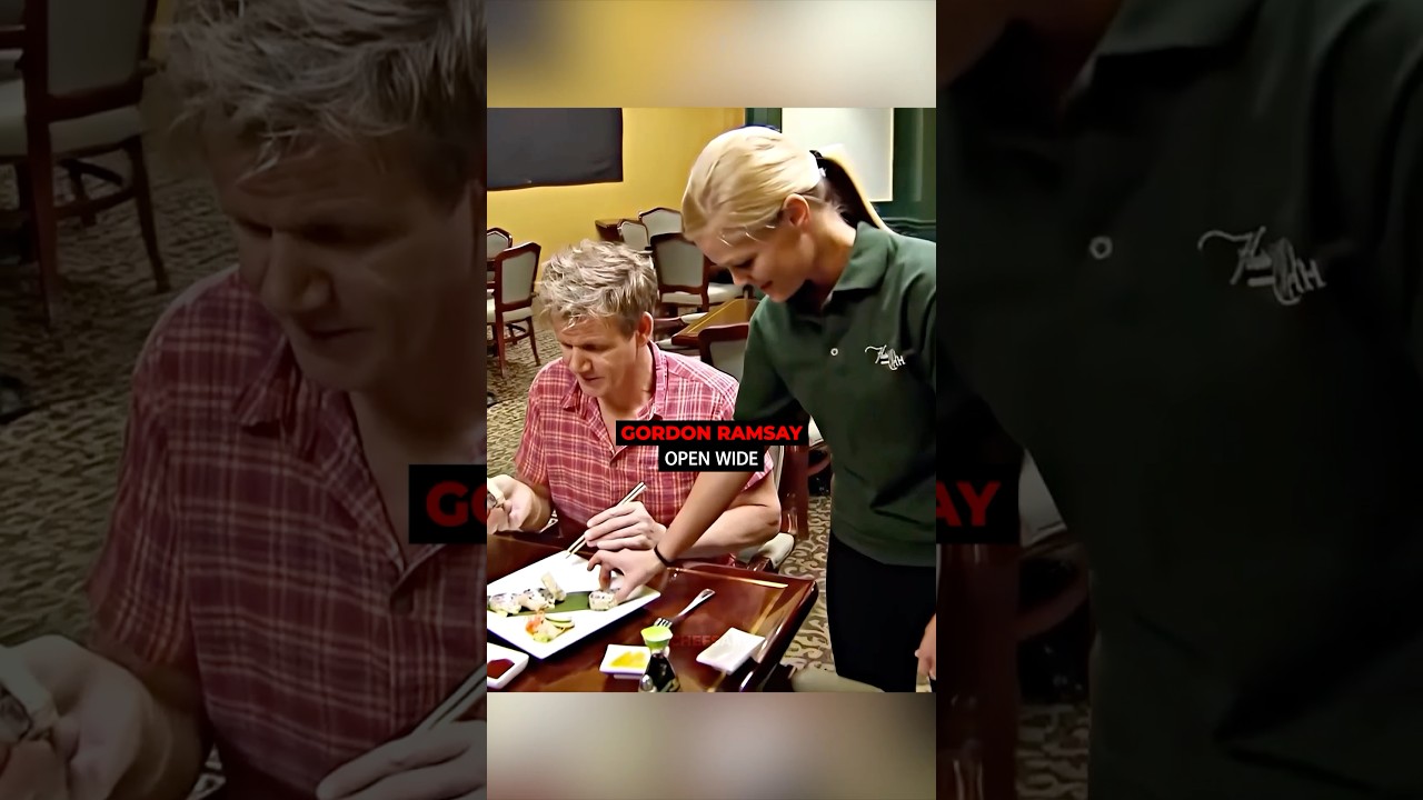 Gordon Ramsay Makes A Waitress Eat MASSIVE Sushi 😱