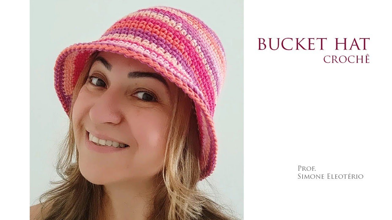 BUCKET HAT chapéu de crochê tendência Simone Eleoterio