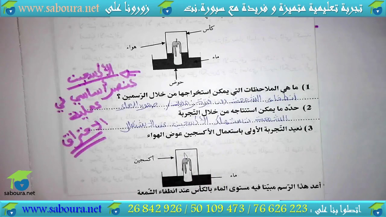 سلسلة تمارين دور الهواء في الاحتراق
