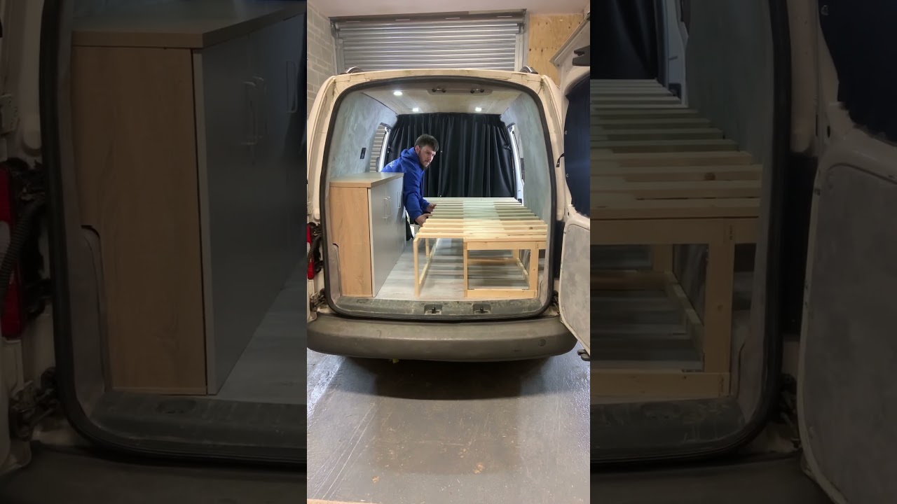 VW Caddy Maxi Bed finished!! #vwcaddymaxi #vwcaddy #vwcampervan #camperconversion #bed