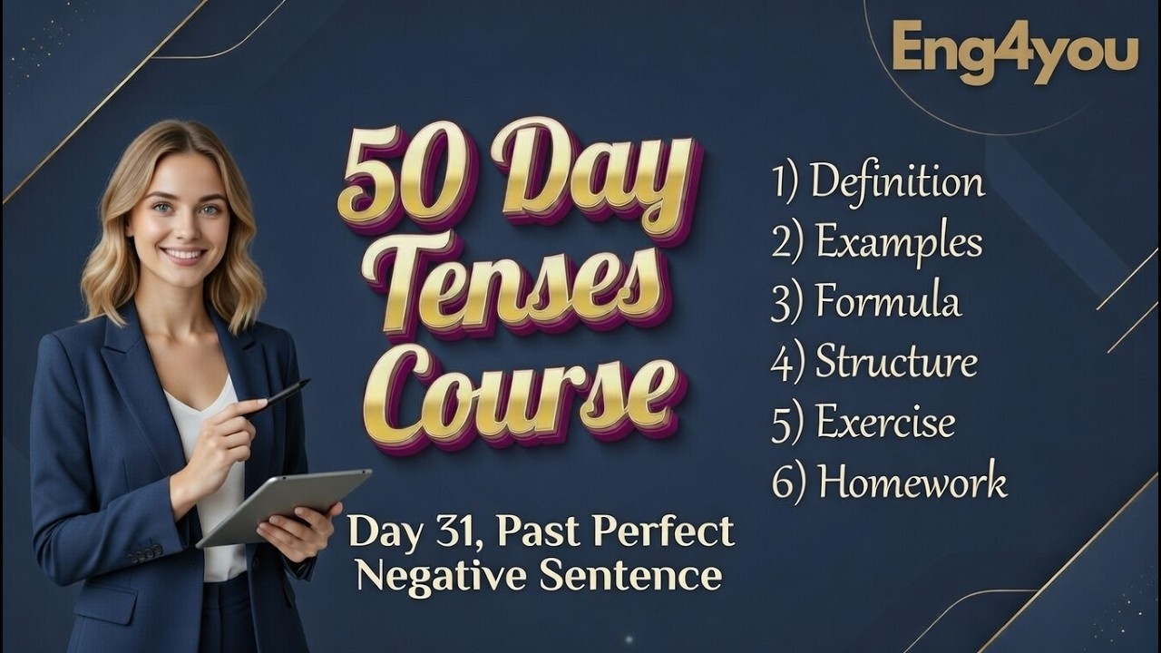Tense Day 31 | Past Perfect Negative Sentences | Easy English Grammar Lesson | Eng4you